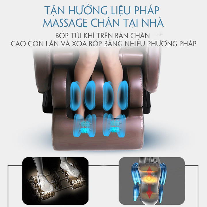 Ghế massage toàn thân cao cấp bi lăn di động Hapo, Ghế mát-xa thiết kế sang trọng, chất liệu da êm ái mang lại cho người dùng trải nghiệm tuyệt vời tại nhà