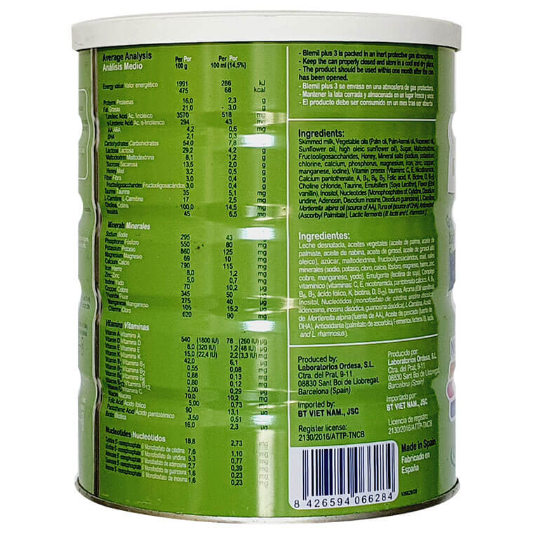 Sữa Blemil Plus 3 800g (trẻ từ 1-3 tuổi)