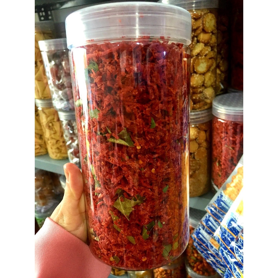 Khô bò sợi lá chanh hũ 500gr ( heo giã bò )