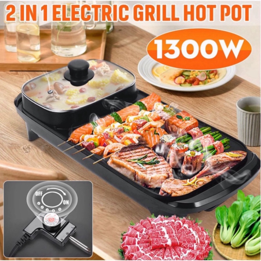 Bếp lẩu nướng đa năng, bếp đa năng, bếp nướng bbq, nồi lẩu 2 in 1, nồi lẫu 2 trong 1 - nồi lẫu đa năng