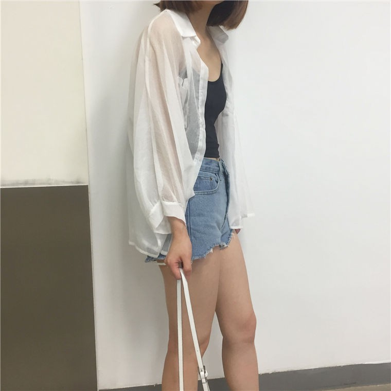 [HCM]ÁO SƠ MI VOAN TRẮNG KHOÁC NGOÀI