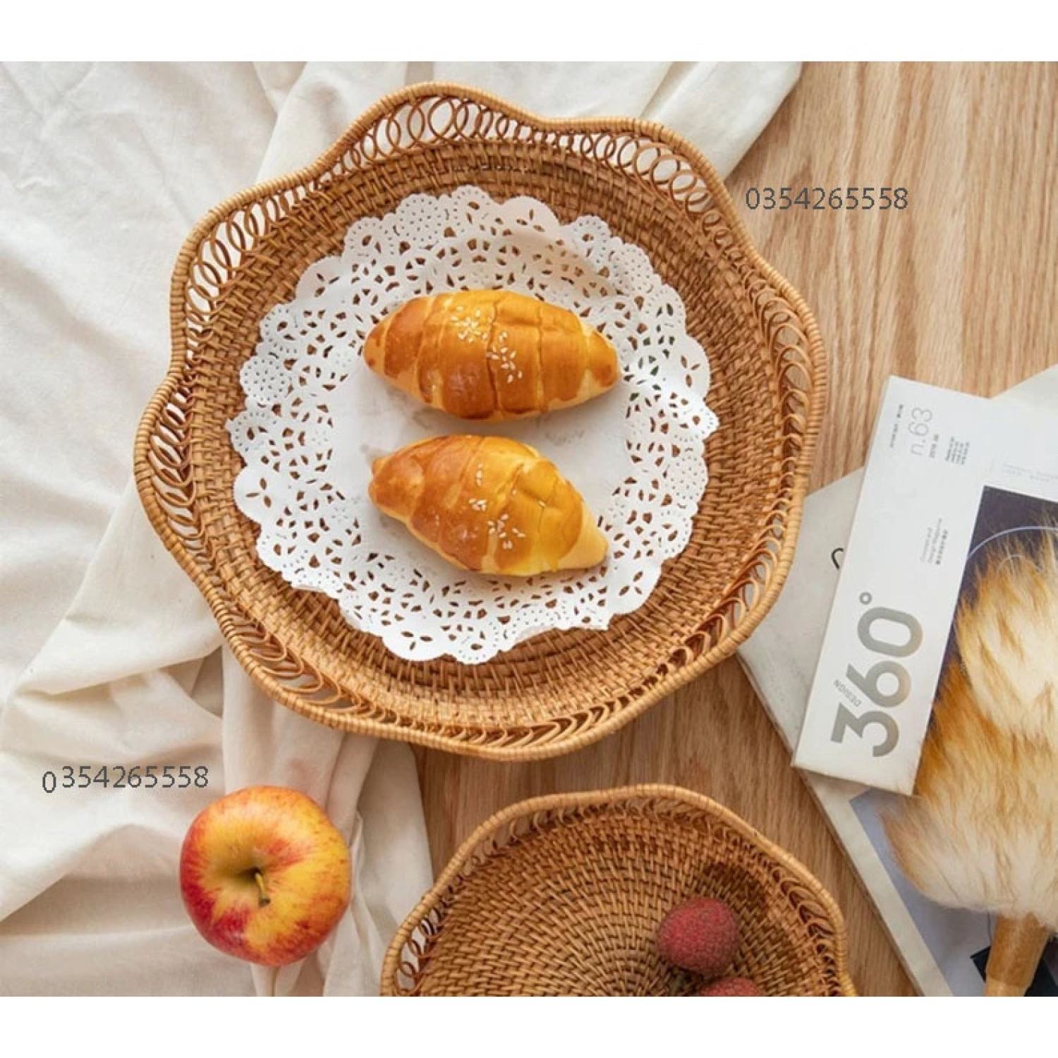 khay mây| đĩa mây để trái cây trang trí bàn ăn
