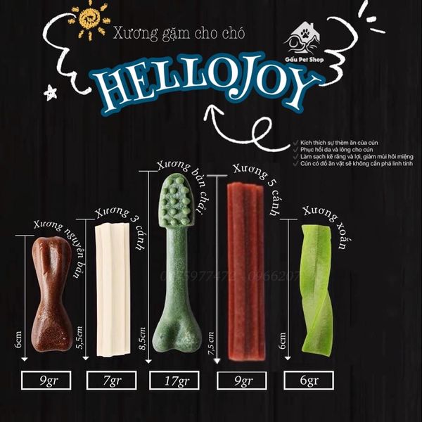 800gr] Xương Gặm Cho Chó HelloJoy