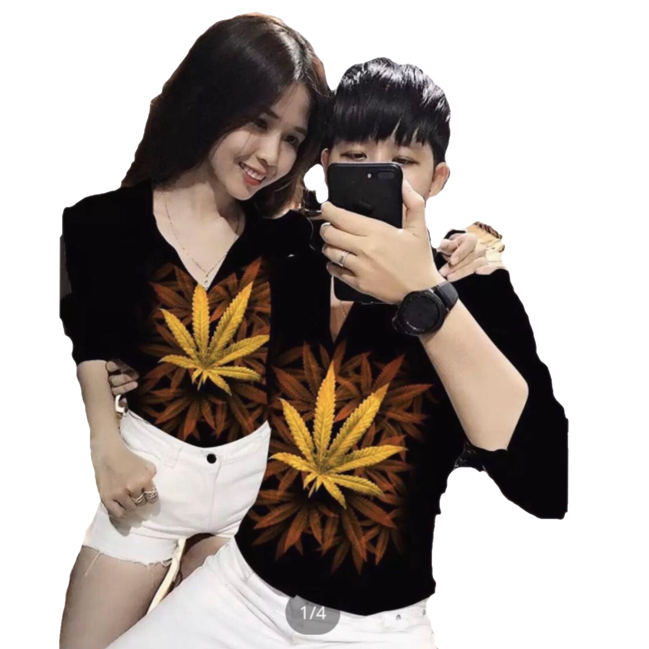 [HCM]ÁO SƠ MI CẶP NAM NỮ IN HỌA TIẾT LỤA KATE MẪU MỚI (CAWPJ00002)