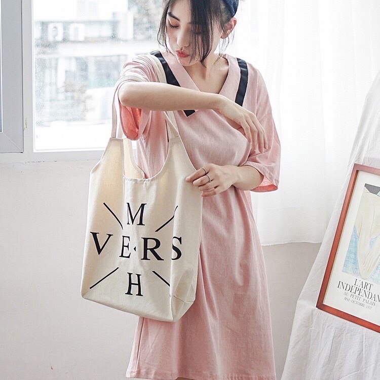 [HCM]TÚI TOTE VẢI CANVAS PHONG CÁCH HÀN - V-E-R-S