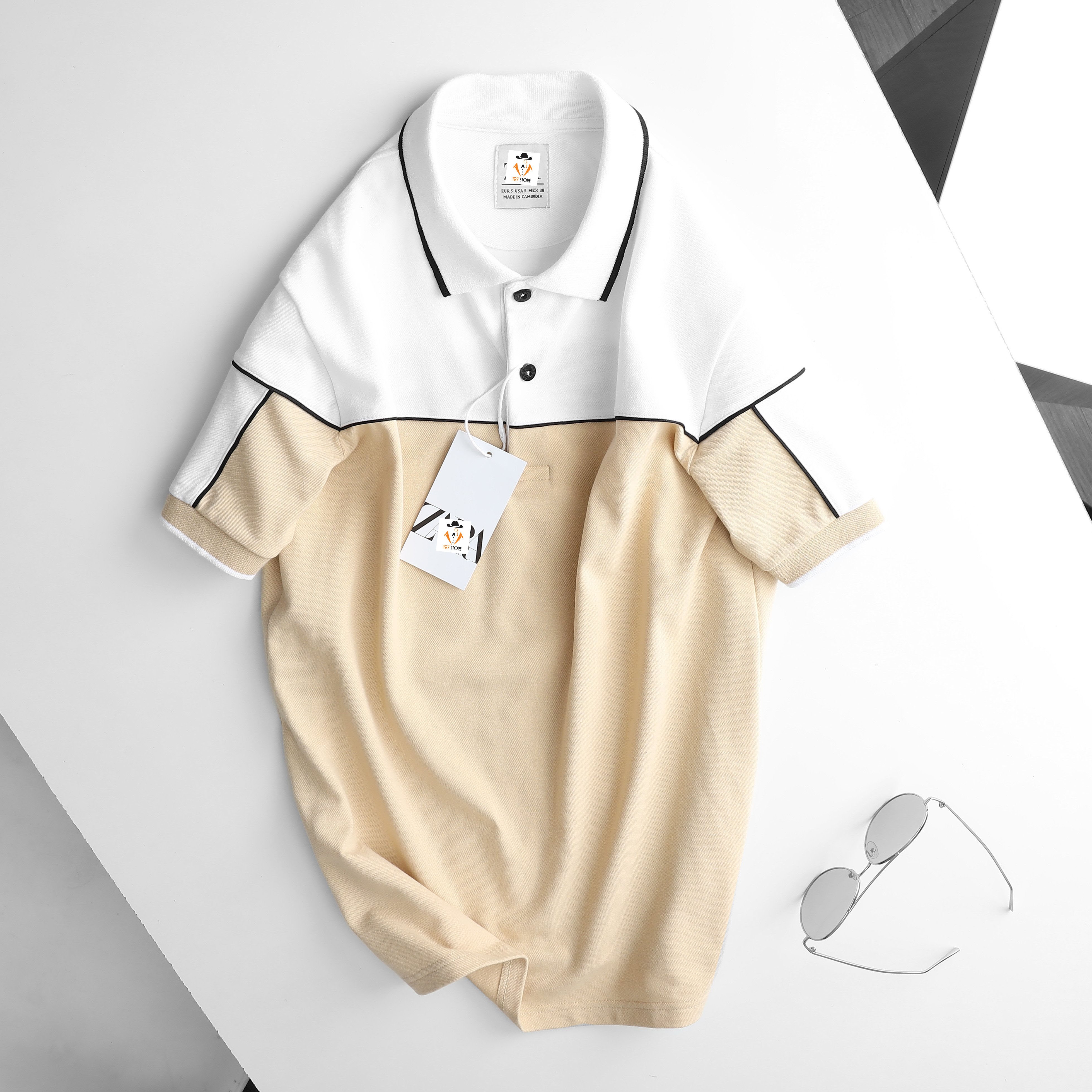 Áo thun polo nam có cổ Zara