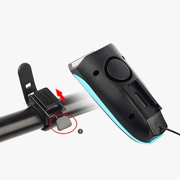 Đèn xe đạp có còi sạc usb chống nước HJ7588