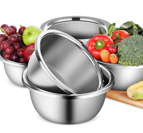Bộ 5 rổ chậu inox cao cấp rửa thực phẩm