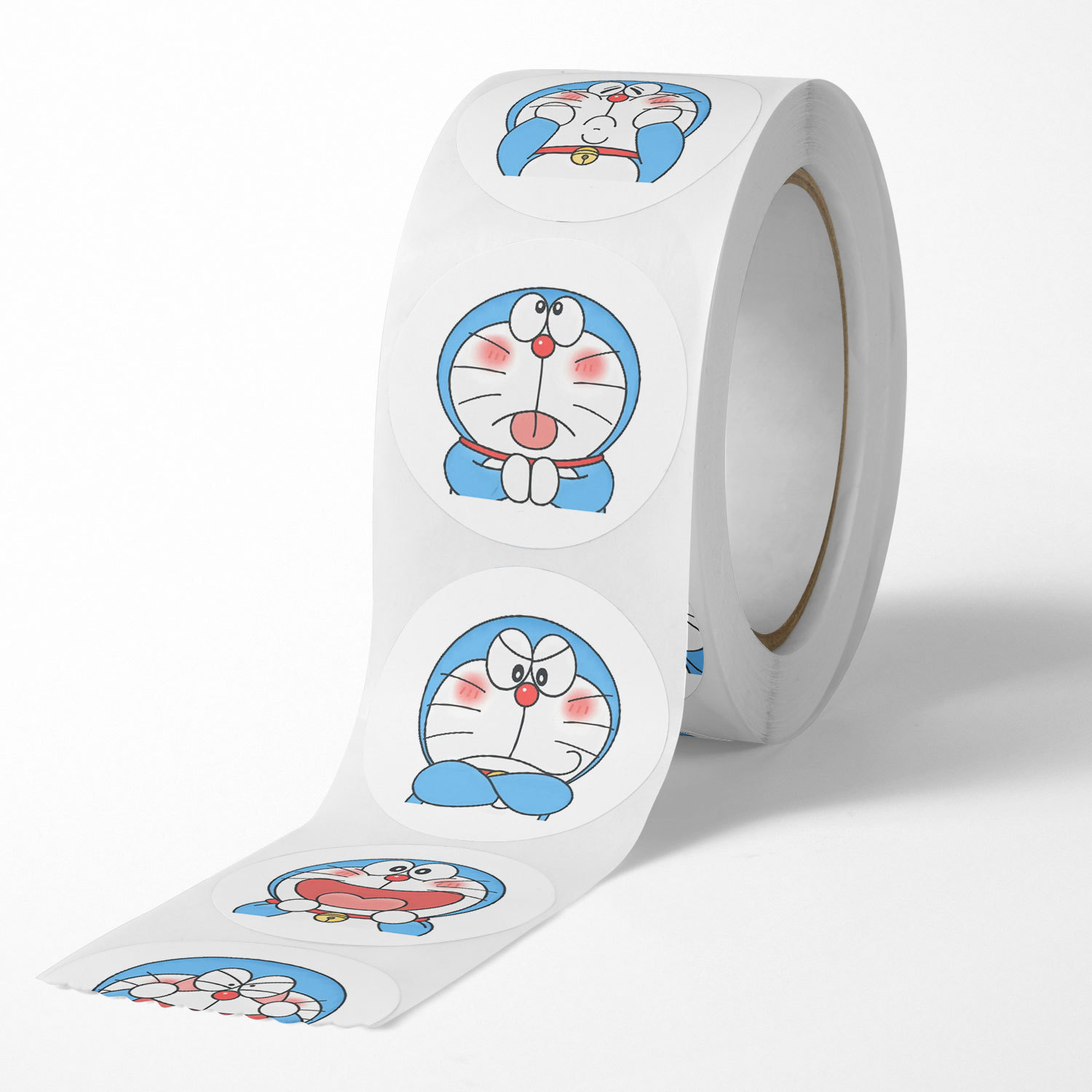 Cuộn 500 tem Sticker Mèo Máy Xanh dễ thương cho bé - 2.5cm