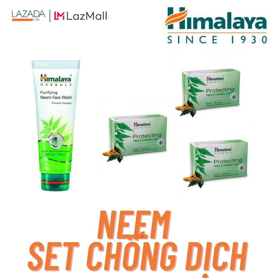 [HÀNG CHÍNH HÃNG]Neem Combo Set sữa rửa mặt neem 150ML*1 + Xà Phòng Neem 75gm*3