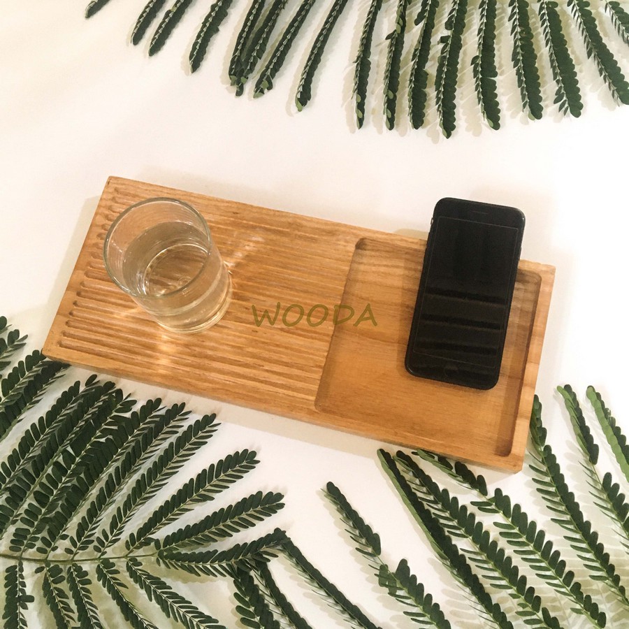 Khay Gỗ Phục Vụ Có Rãnh Bằng Gỗ Tần Bì (size 35.4x15.4cm)