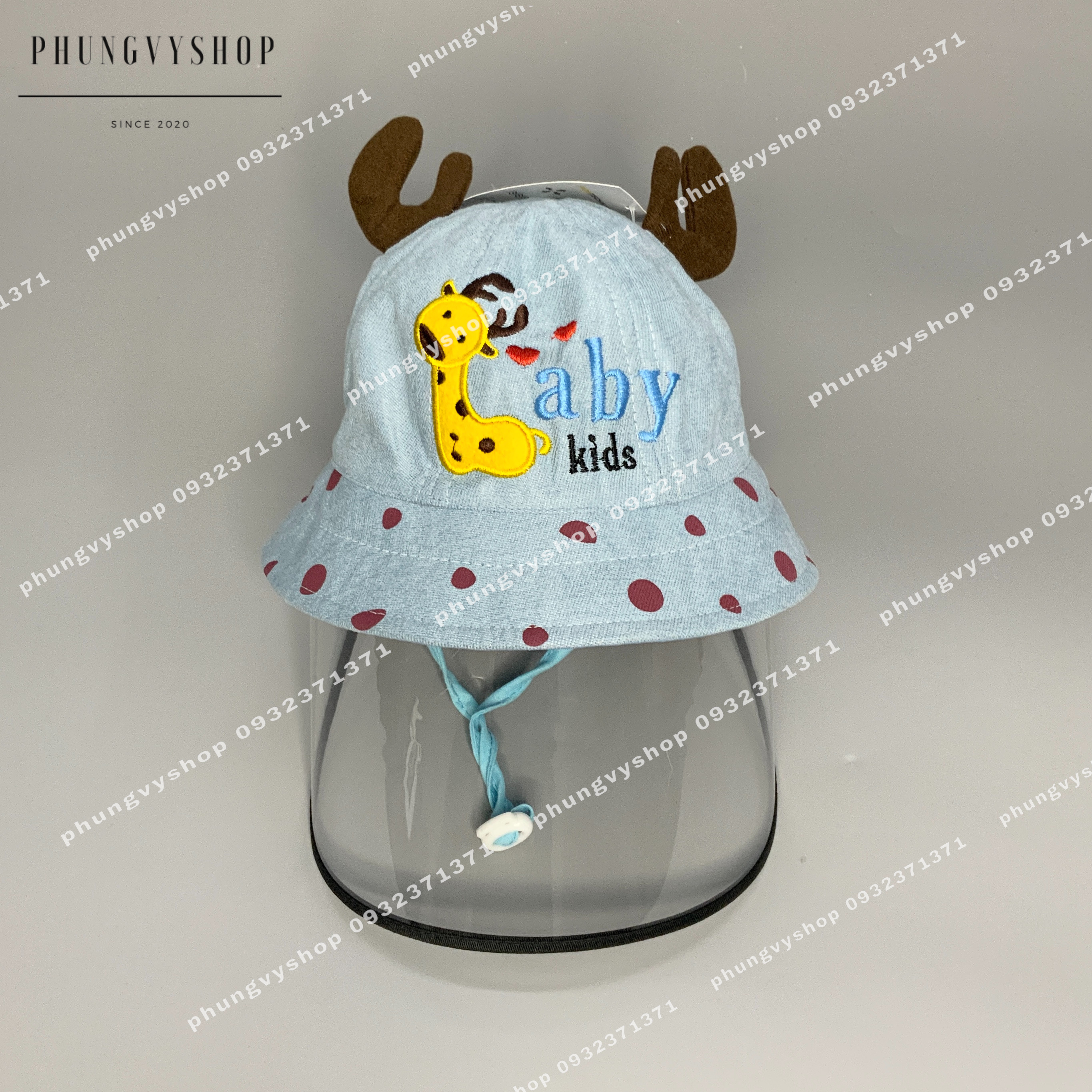 Bé <20 tháng/vòng đầu48cm- nón chống giọt bắn, cản bụi abykid