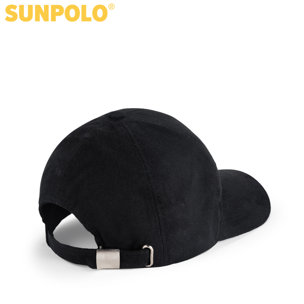 [Quà tặng không bán] Nón lưỡi trai unisex kaki nhung SUNPOLO (Đen)
