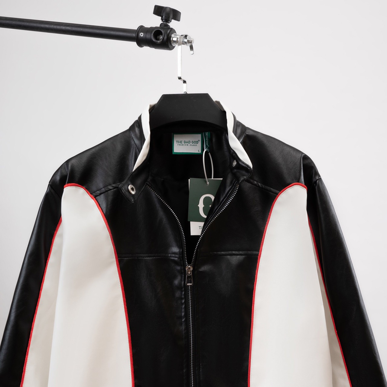 Áo khoác da bomber varsity The Bad God Racing jacket Engine Biker