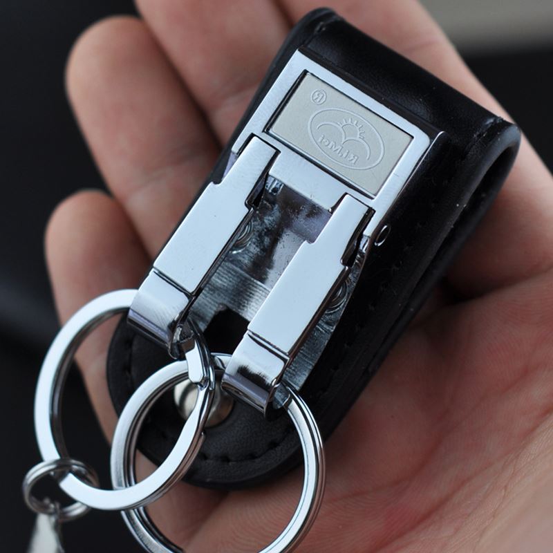 YENGDU2 New Belt Buckle Clip Genuine Leather Detachable 2 Loops Keychain Key Ring Holder Key Chain