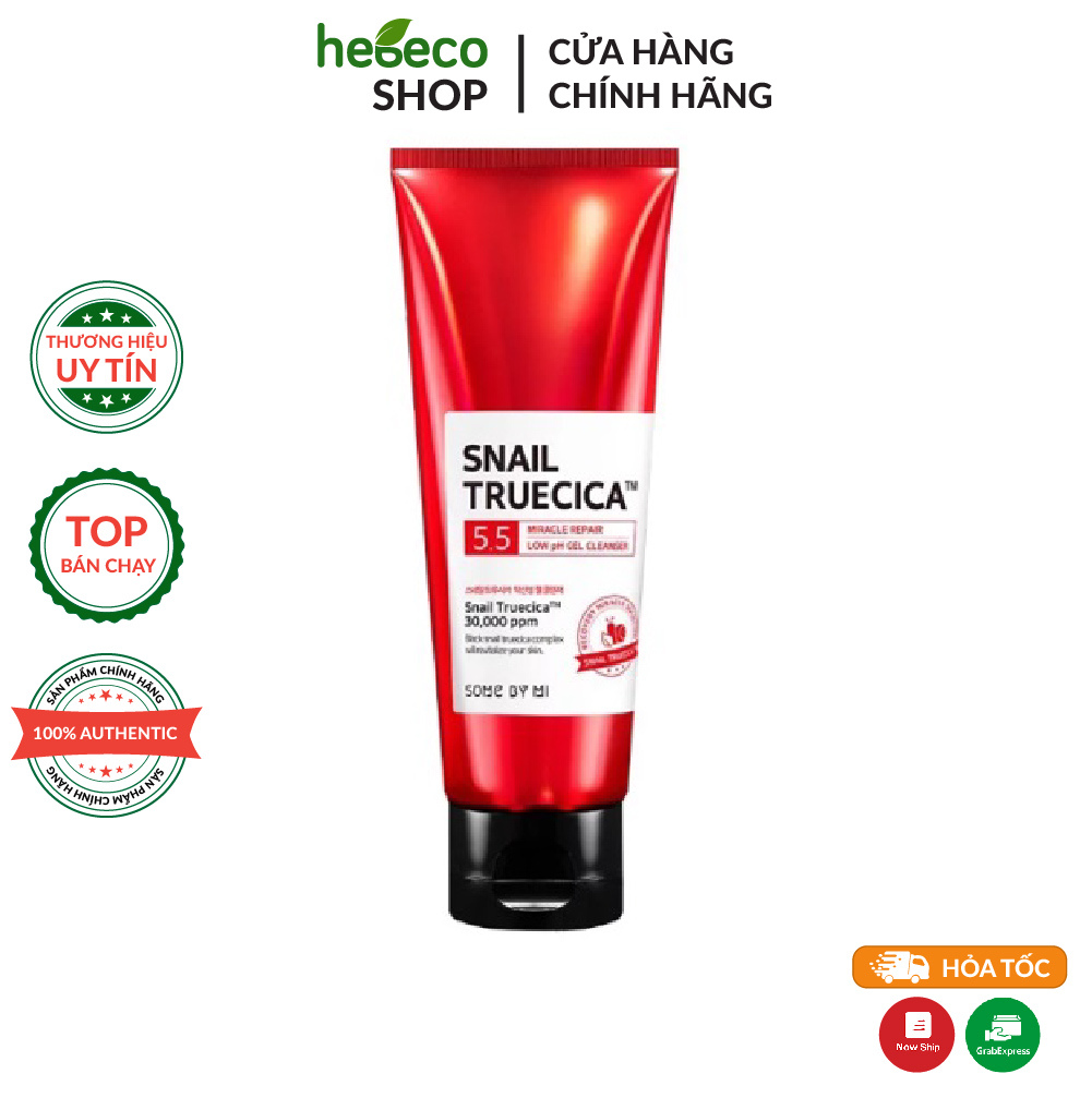 Gel rửa mặt làm dịu da some by mi snail truecica miracle repair low ph gel cleanser 100ml - hàn quốc