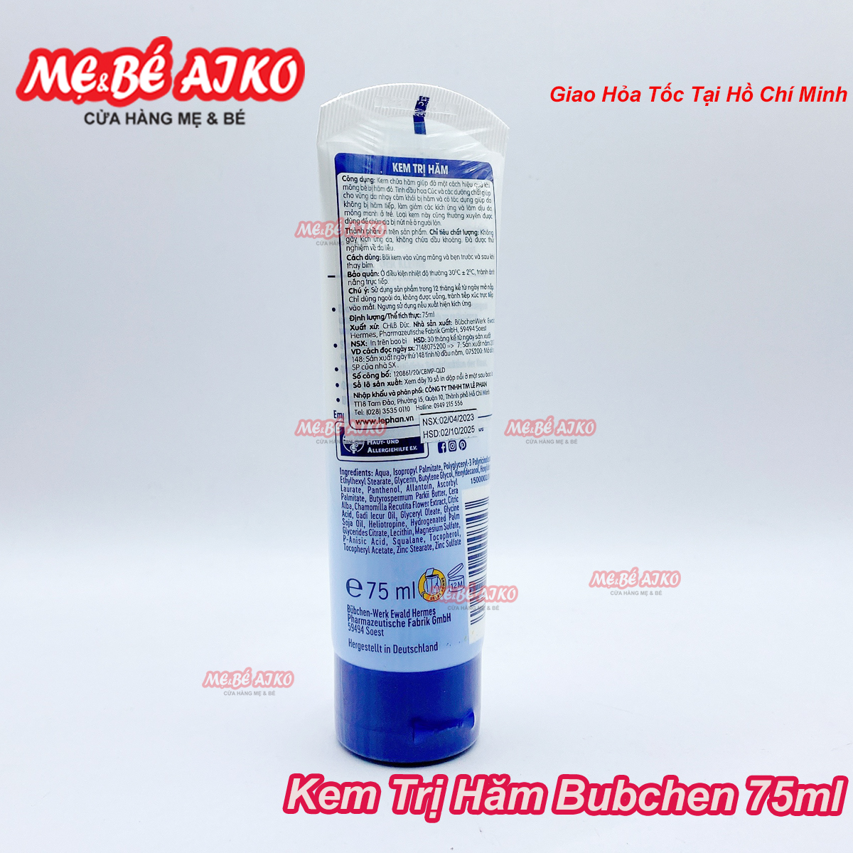 (Mẫu Mới) Kem Giảm hăm Bubchen dùng cho bé bị hăm tuýp 75ml