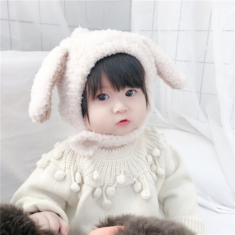 Mũ/nón lông cừu tai thỏ ấm áp, hàng dày dặn loại đpẹ có khuy cài