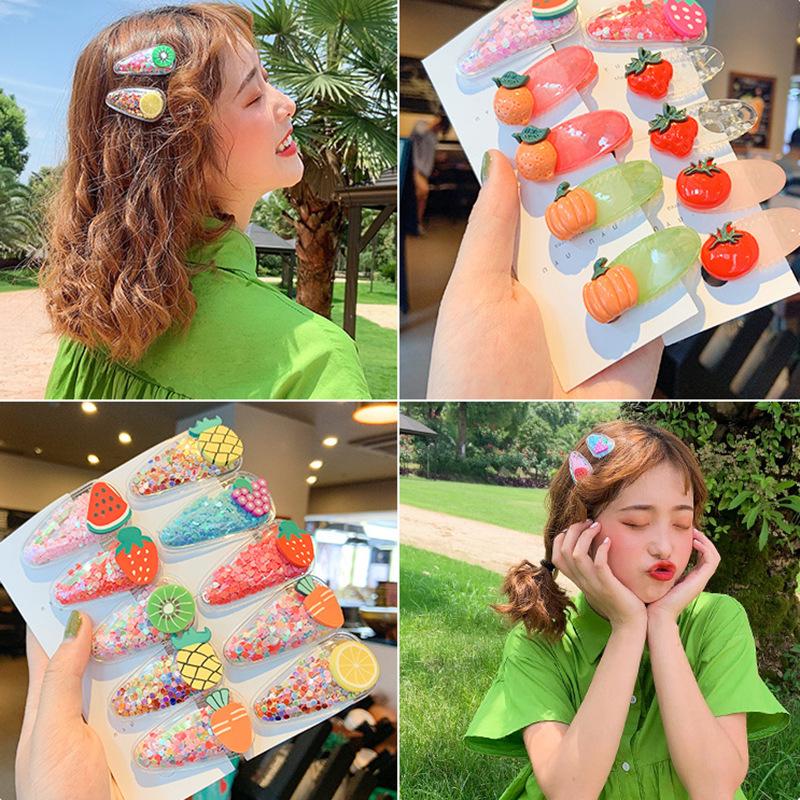 SET 2 CÁI KẸP TÓC MÁI MÀU SĂC NỔI BẬT CUTE