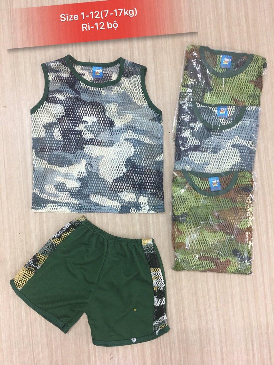 [HCM]Set 4 bộ đồ lưới bé trai 8-18kg