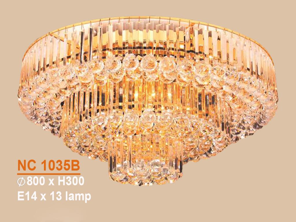 [Trả góp 0%] Đèn mâm ốp trần - pha lê trang trí VKT-NC-1035B
