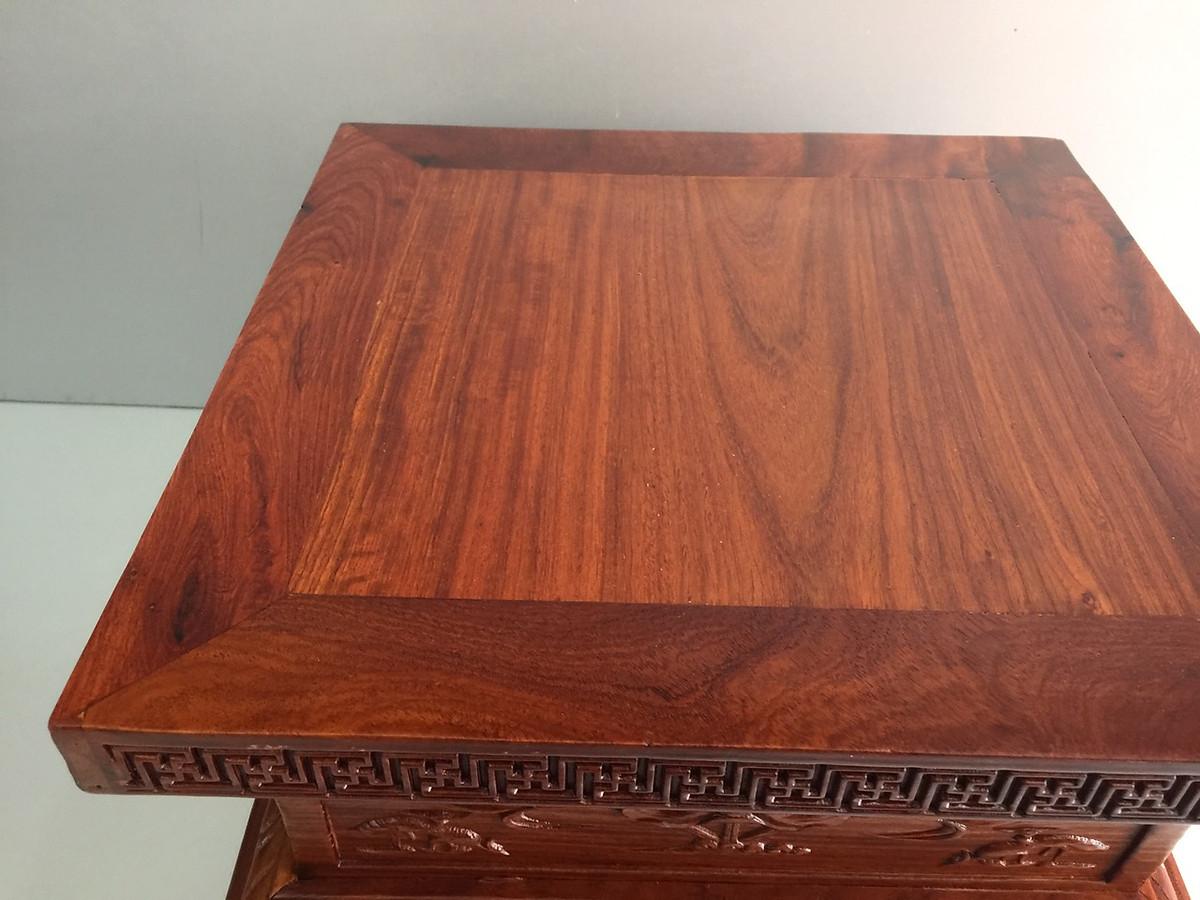 Đôn Kê Tượng Gỗ Hương - Đế Kê Bình Hoa
