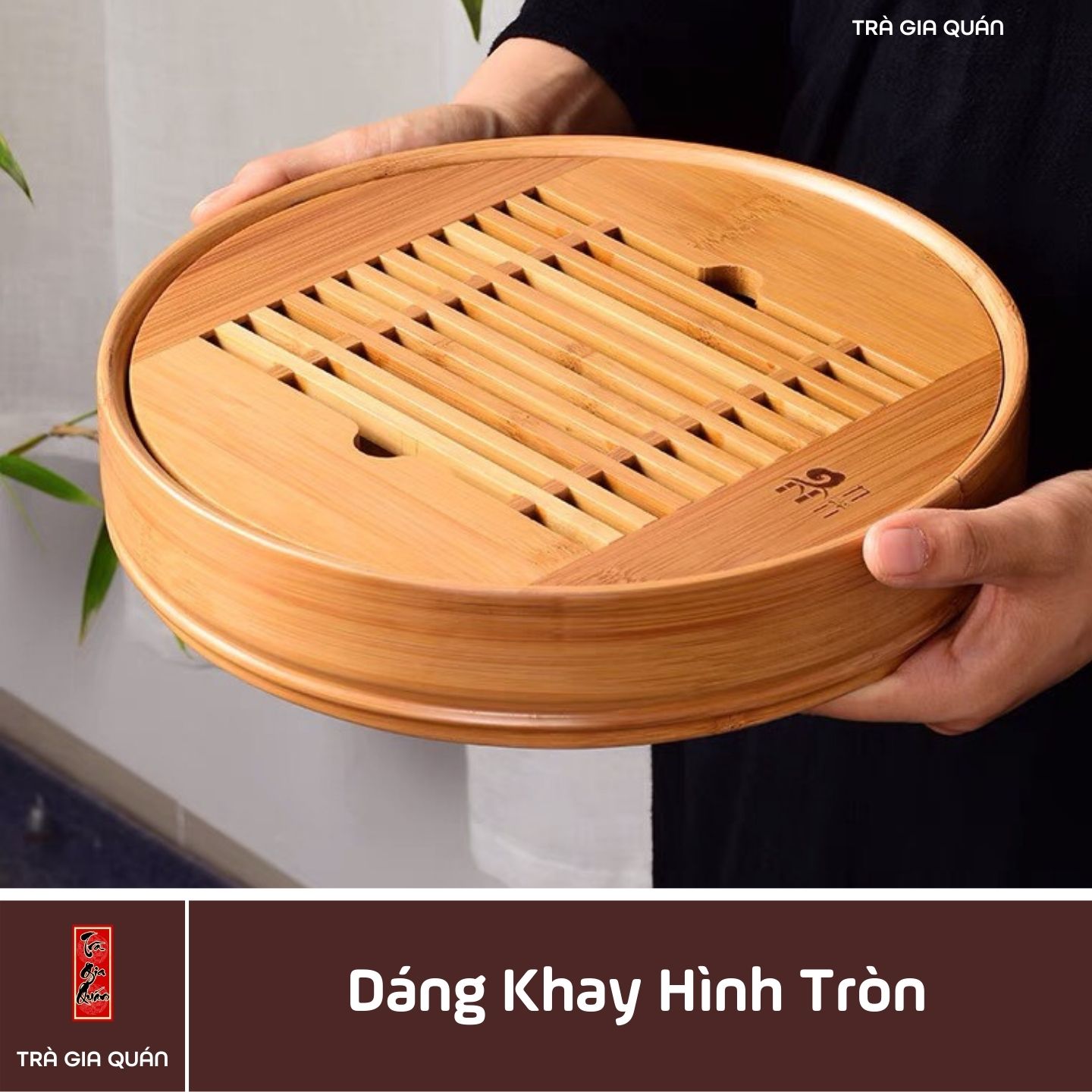 Khay Trà Tre Cao Cấp Tròn KT 14