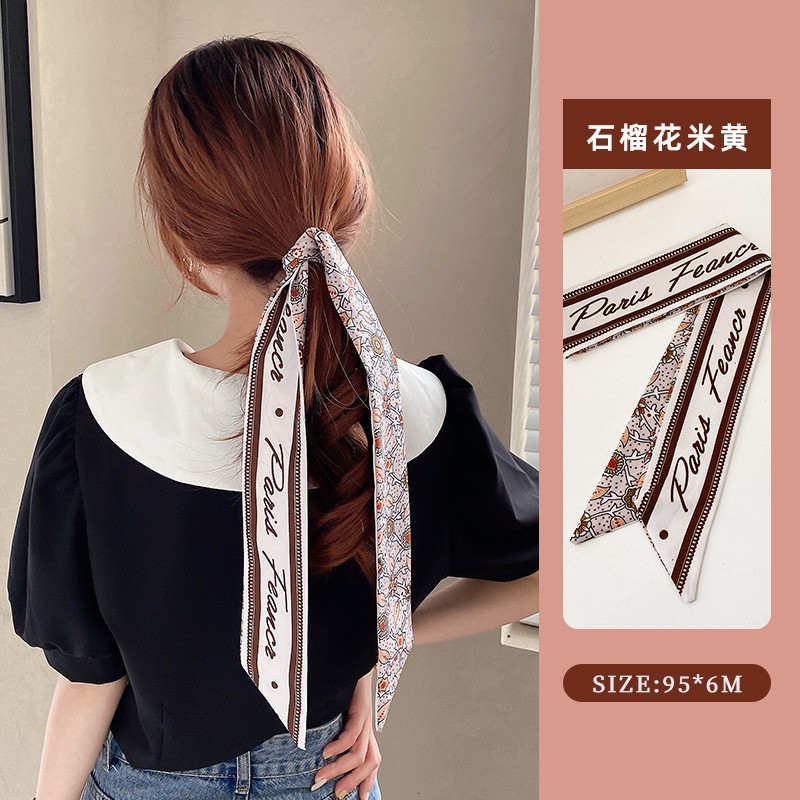 Lụa cột tóc đa năng  cột tóc nữ phong cách nàng thơ Hàn Quốc hot trend hè 2021