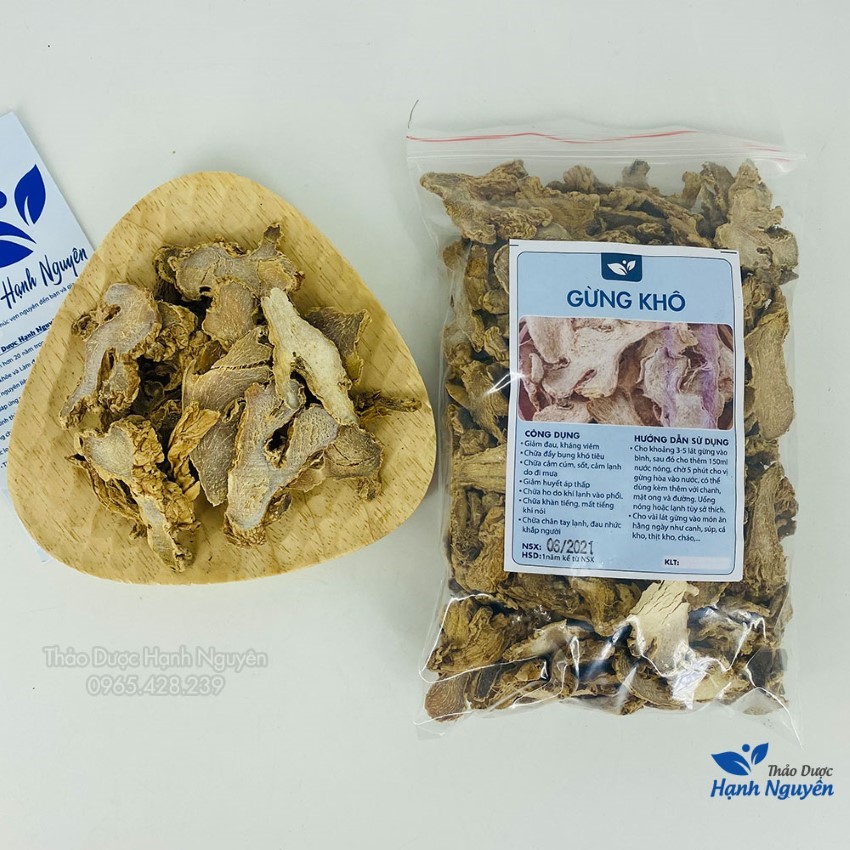 Gừng khô 500g, can khương, thơm cay, dùng pha trà, xông giải cảm, giữ ẩm cơ thể, tăng sức kháng