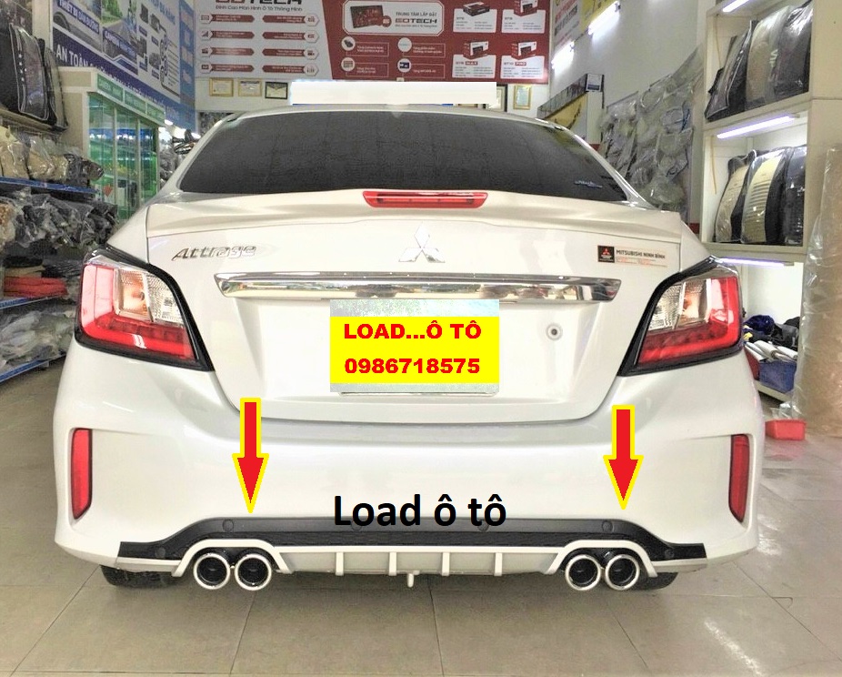 Líp pô chia, lippo chia xe mitsubishi attrage 2023-2016 mẫu 4 pô cao cấp