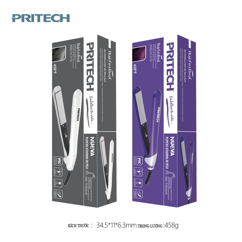 Máy duỗi tóc, là tóc, làm tóc xoăn đa năng Pritech Chính Hãng