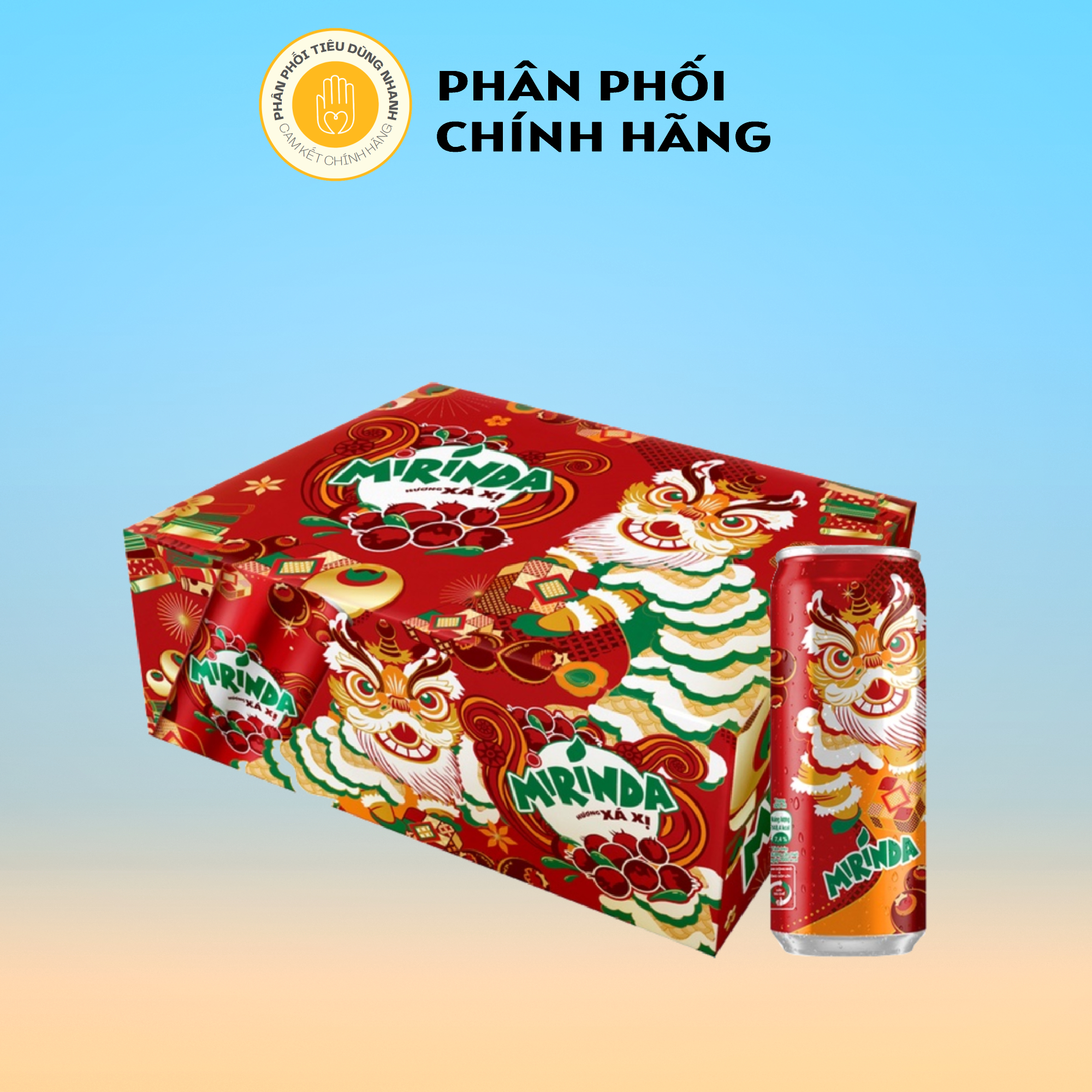 Thùng 24 lon nước ngọt mirinda đá me 330ml