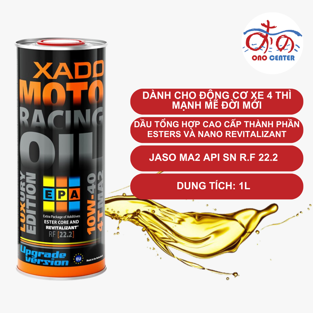 XADO Luxury Racing 10W40 RF22.2 (1L/CHIẾT LẺ 800ML, 1L1, 1L2, 1L3, 1L4)