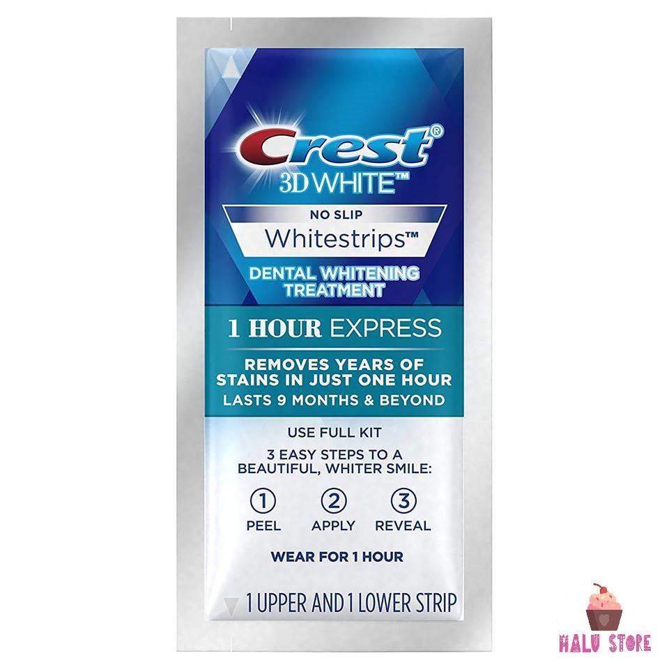 Miếng dán trắng răng Crest 3D White loại 1 Hour- Mỹ