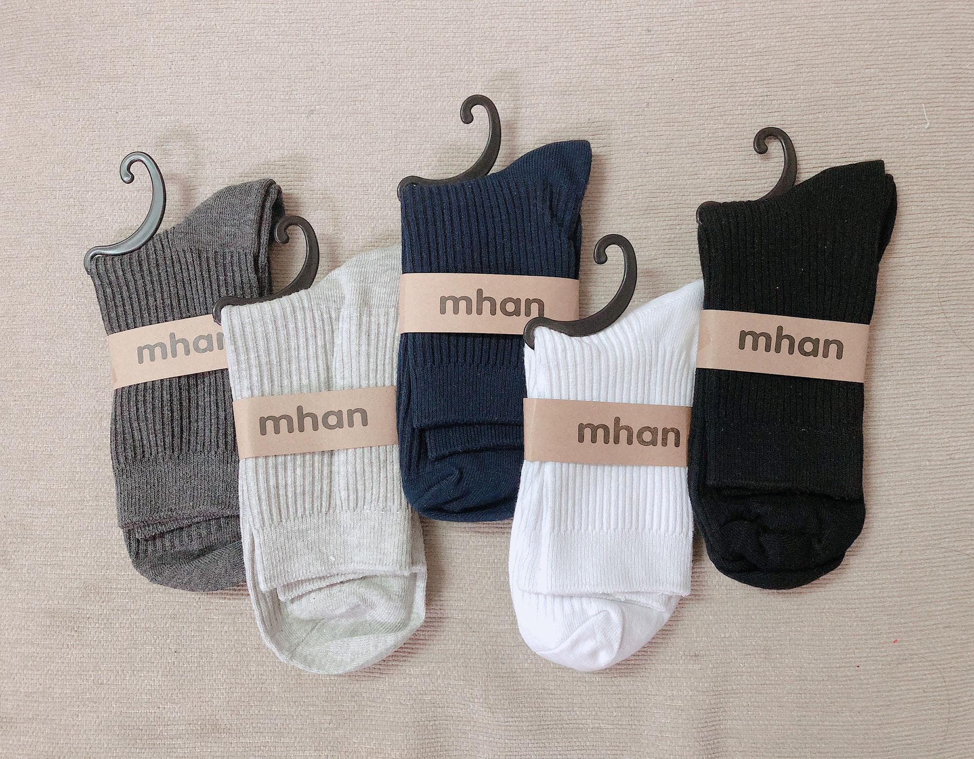 [HCM]Vớ (tất) unnisex basic cổ trung ( trắng  đen  xanh  xám  xám đậm)