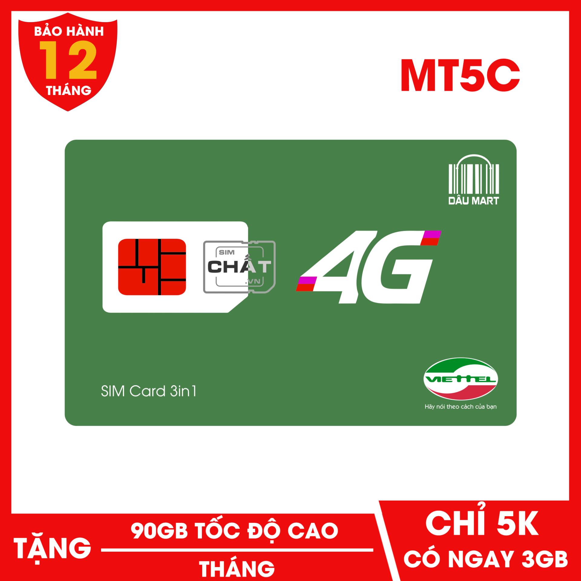 [HCM]Siêu SIM 4G Viettel MT5C Tặng 90GB/Tháng (Mua 3GB với 5.000đ)