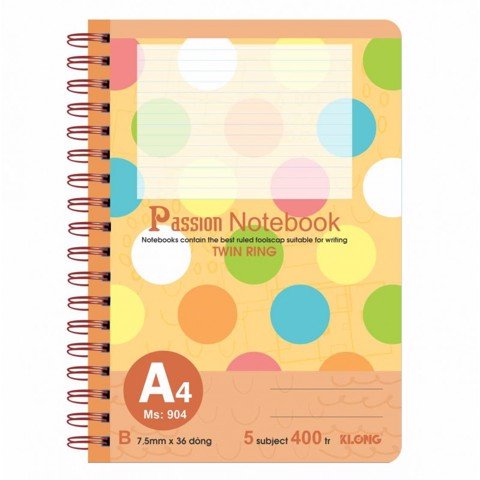 Sổ lò xo kép bìa nhựa a4 klong 400 trang ms904