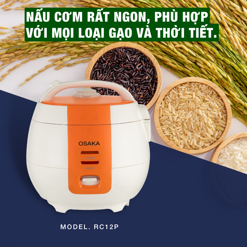 Nồi cơm điện cao cấp lòng "NIÊU" OSAKA RC-12P 1.2L