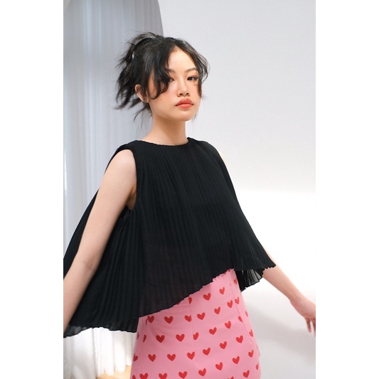 Double Moonshot - Áo dập ly kiểu mullet màu đen