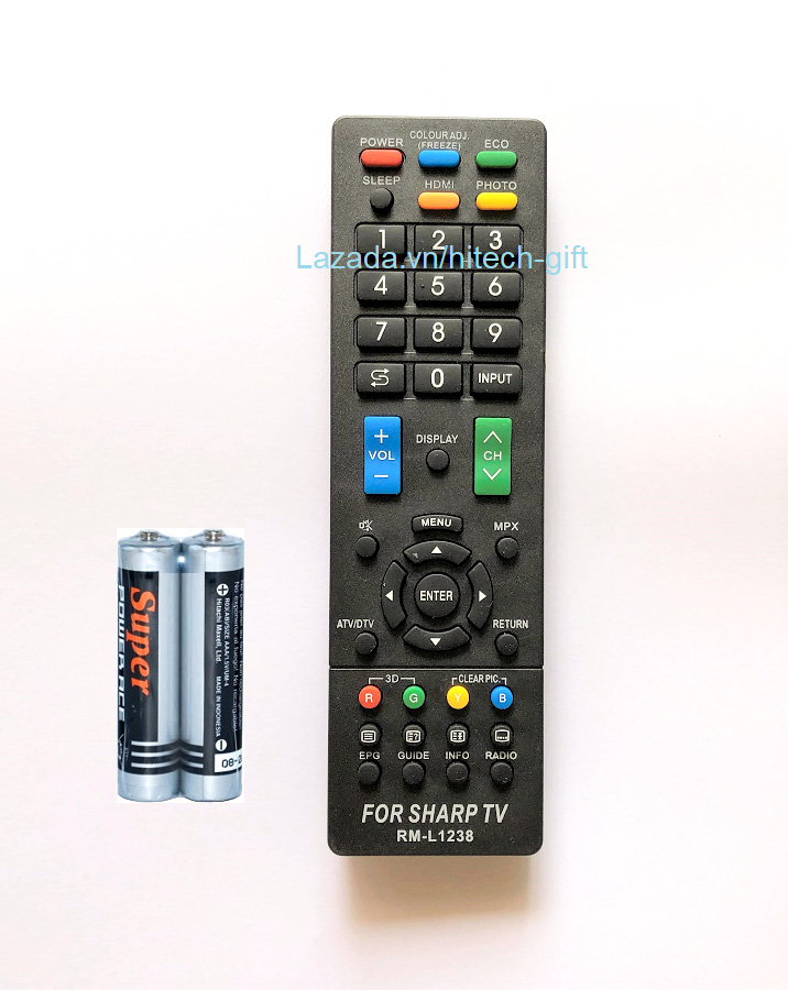 Remote điều khiển tivi sharp tv lcd led rm-l1238 kèm pin
