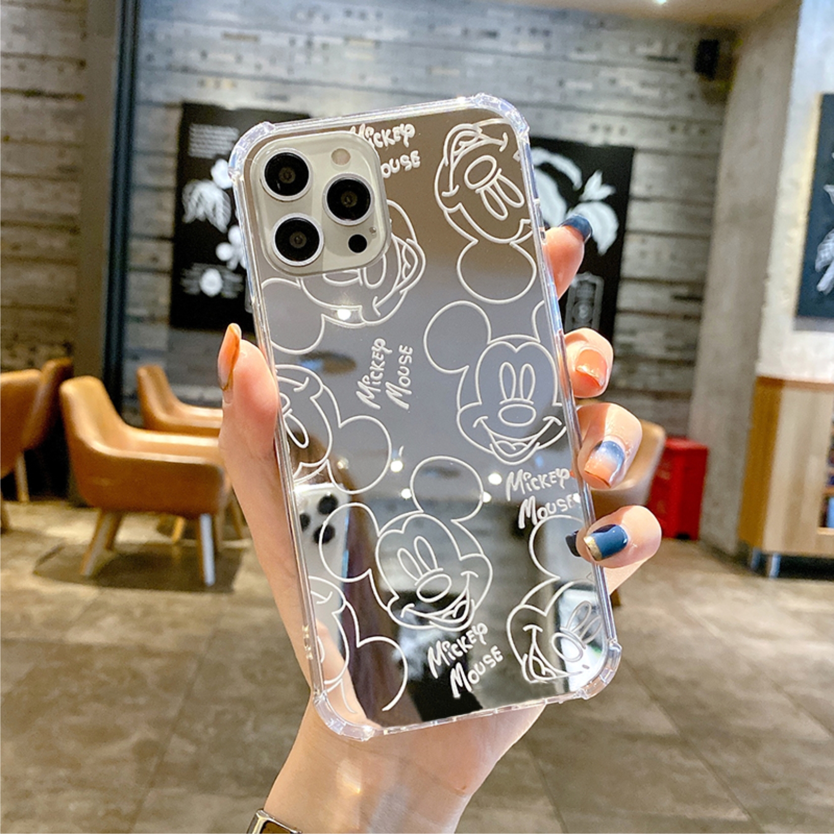 Ốp Lưng Gương Chống Sốc Mickey Mouse