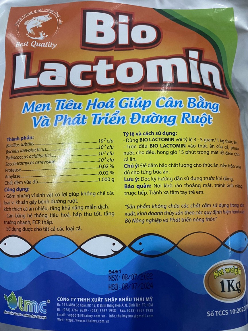 [Gói 1kg] Men tiêu hóa - Men vi sinh BIO LACTOMIN cho lươn, cá, ếch,...