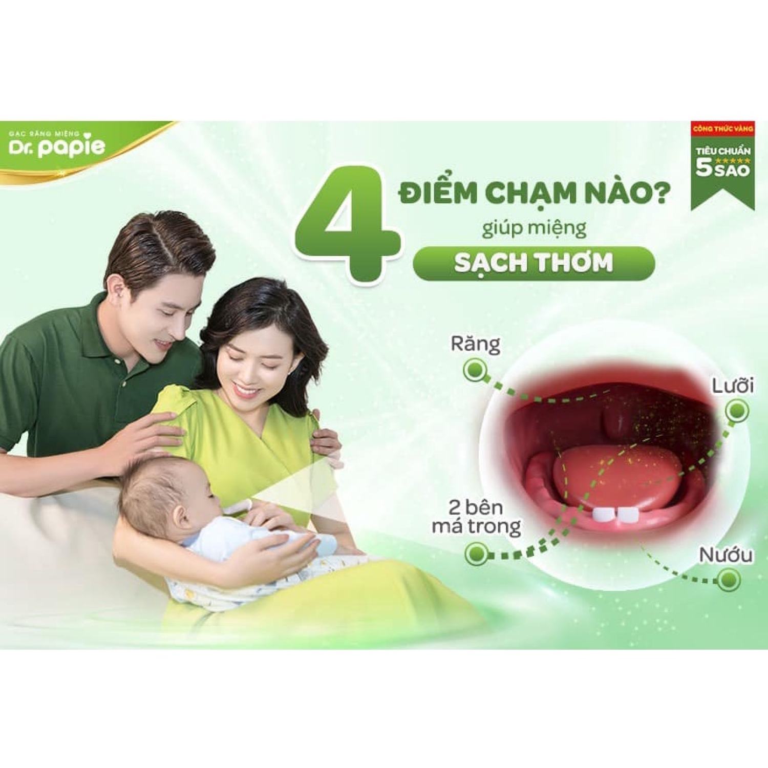 Gạc Rơ Lưỡi Dr.Papie 30Gói/Hộp