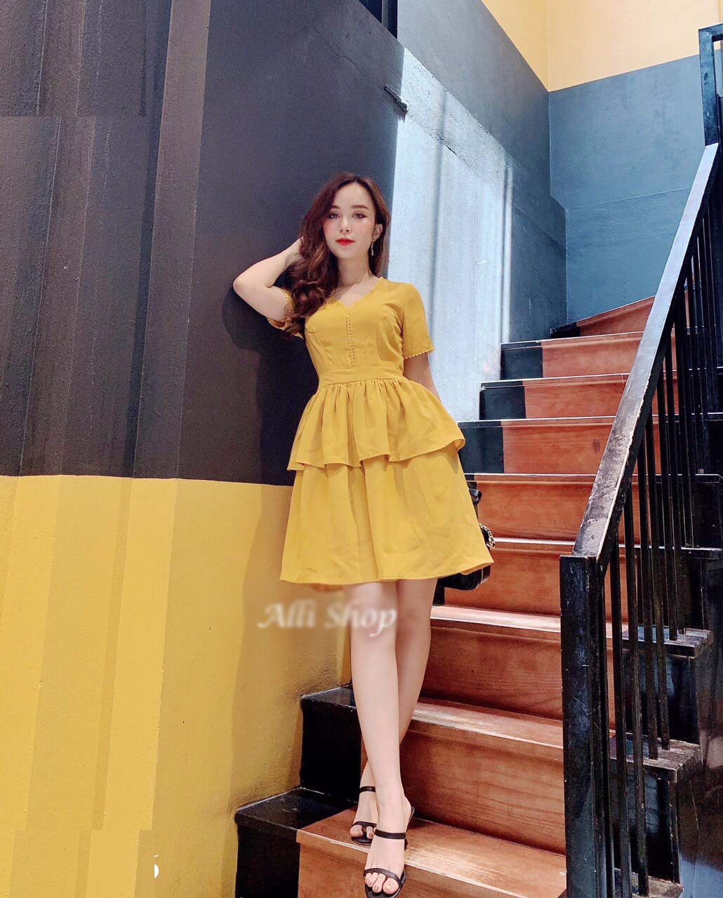 Đầm Nữ  Xòe Nhún Eo Thời Trang Sgr Đ82