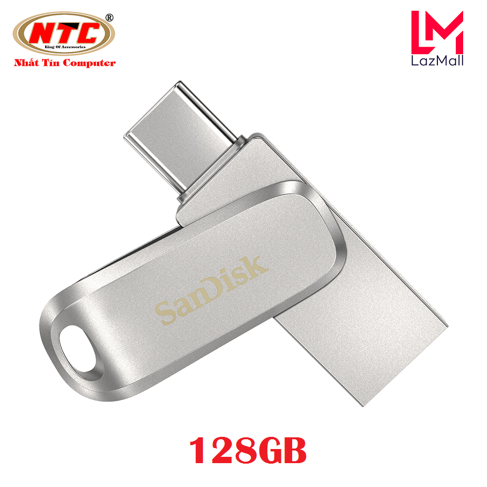 USB OTG Sandisk Ultra Dual Drive Luxe USB Type-C 3.1 128GB 150MB/s - Vỏ kim loại cao cấp (Bạc) - Nhat Tin Authorised Store