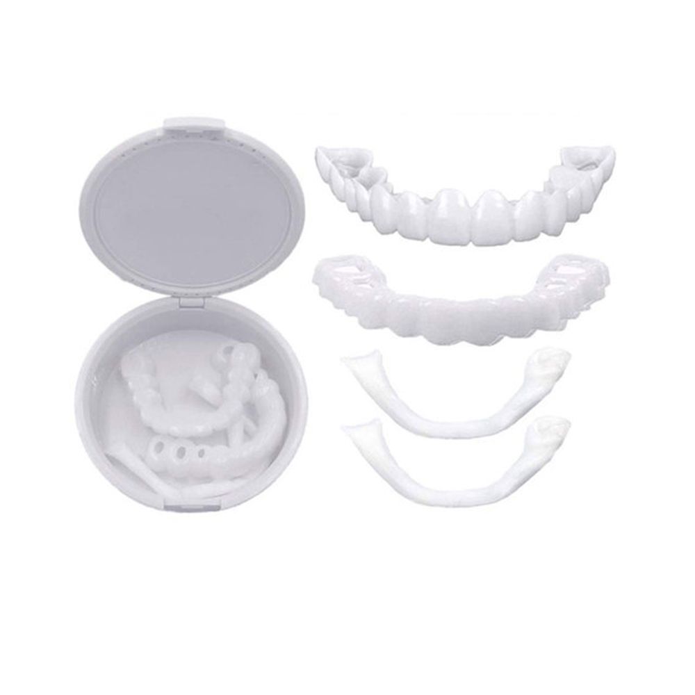 ZHIWOYO White Orthodontic Braces Perfect Smile Temporary Cosmetic Dental Tool Denture Braces False Teeth Cover Upper Lower Fake Tooth Laugh Veneers Teeth