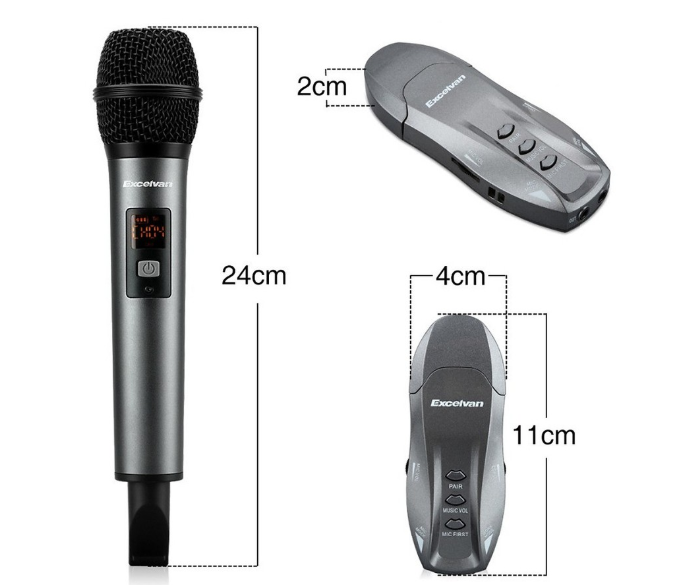 Karaoke microphone Bluetooth, wireless karaoke microphones excelvan K18V wireless microphone swell, karaoke microphone wireless presenter compact captured Italian mic good thanks to the high sensitivity mic not broken italian