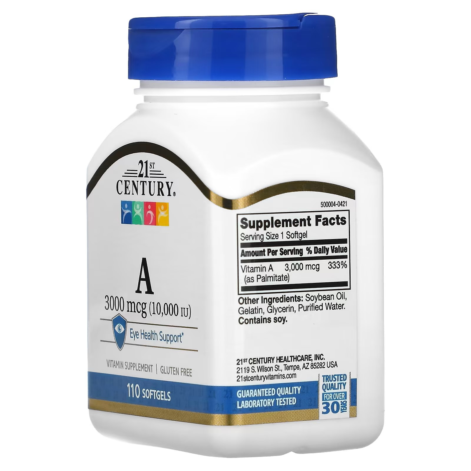 21st Century (USA), Vitamin A, 3.000 mcg (10.000 IU), 110 viên (HSD 05/2025)