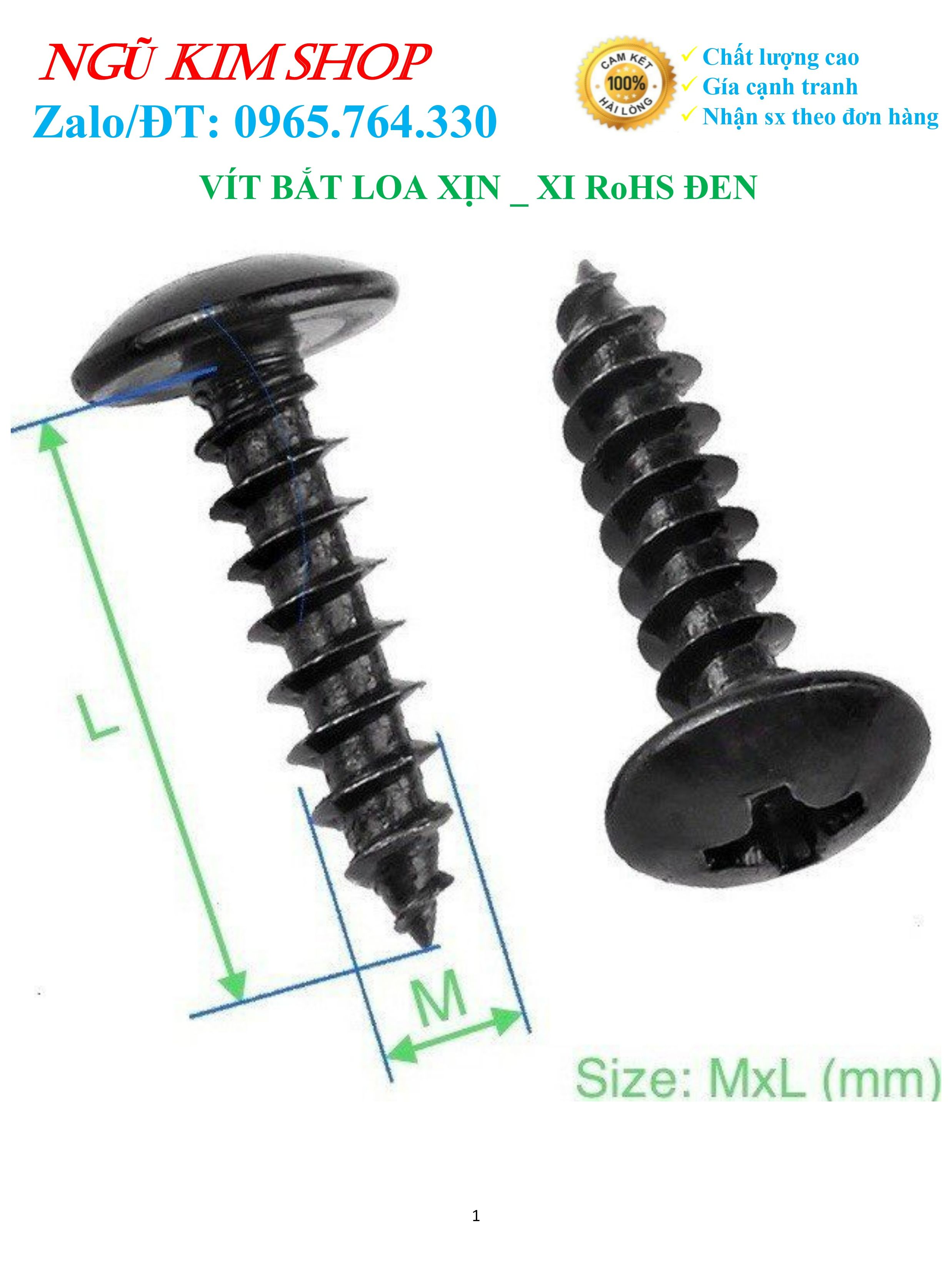 Genuine Speaker Screws M4, M4.5, M5 Black Plated