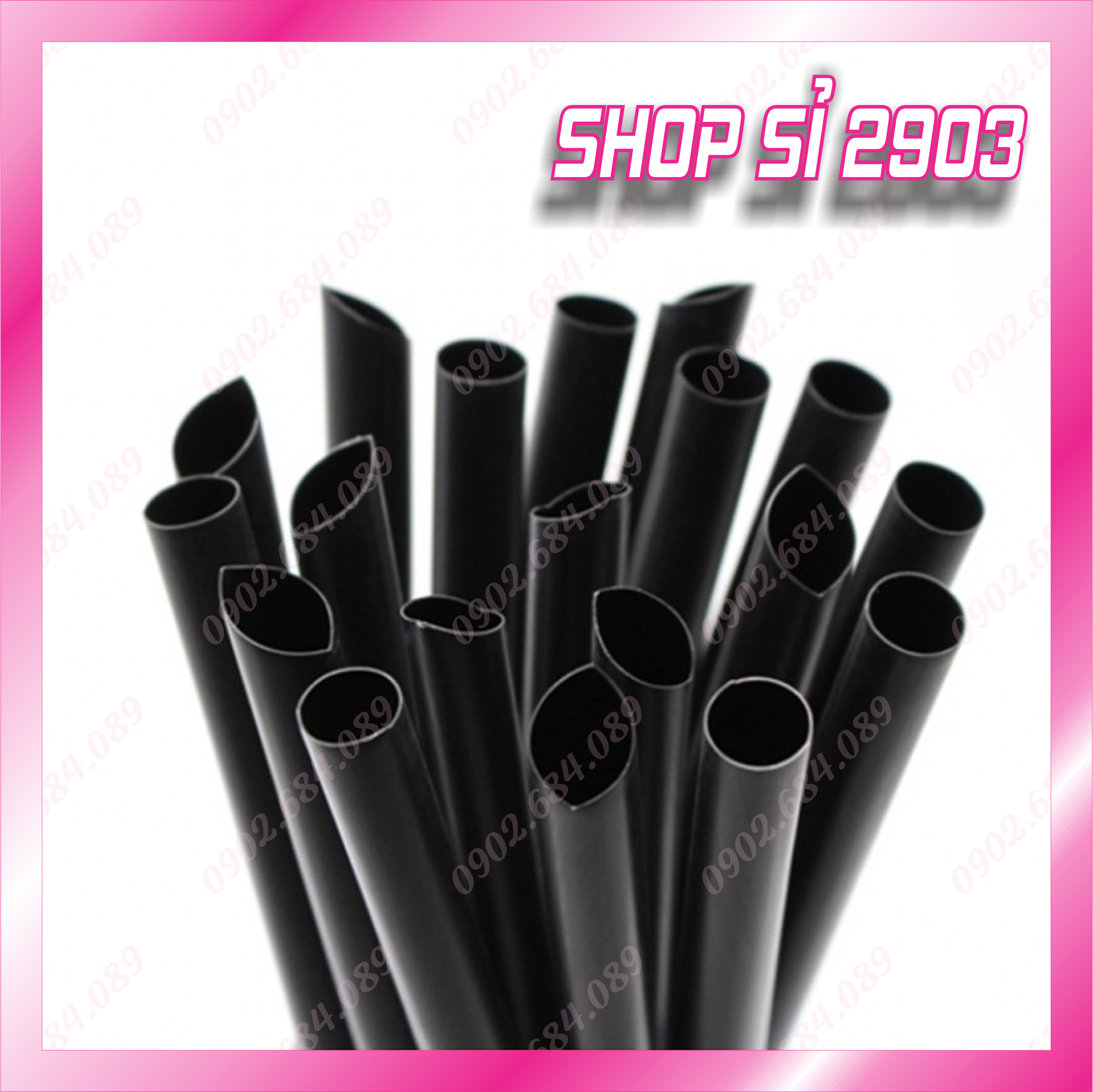 Bịch 500 gr ống hút đen đủ size